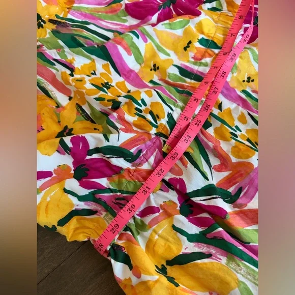 NEW MAGGY LONDON floral printed flutter sleeve dress in jade & golden sz 12 - Picture 8 of 10